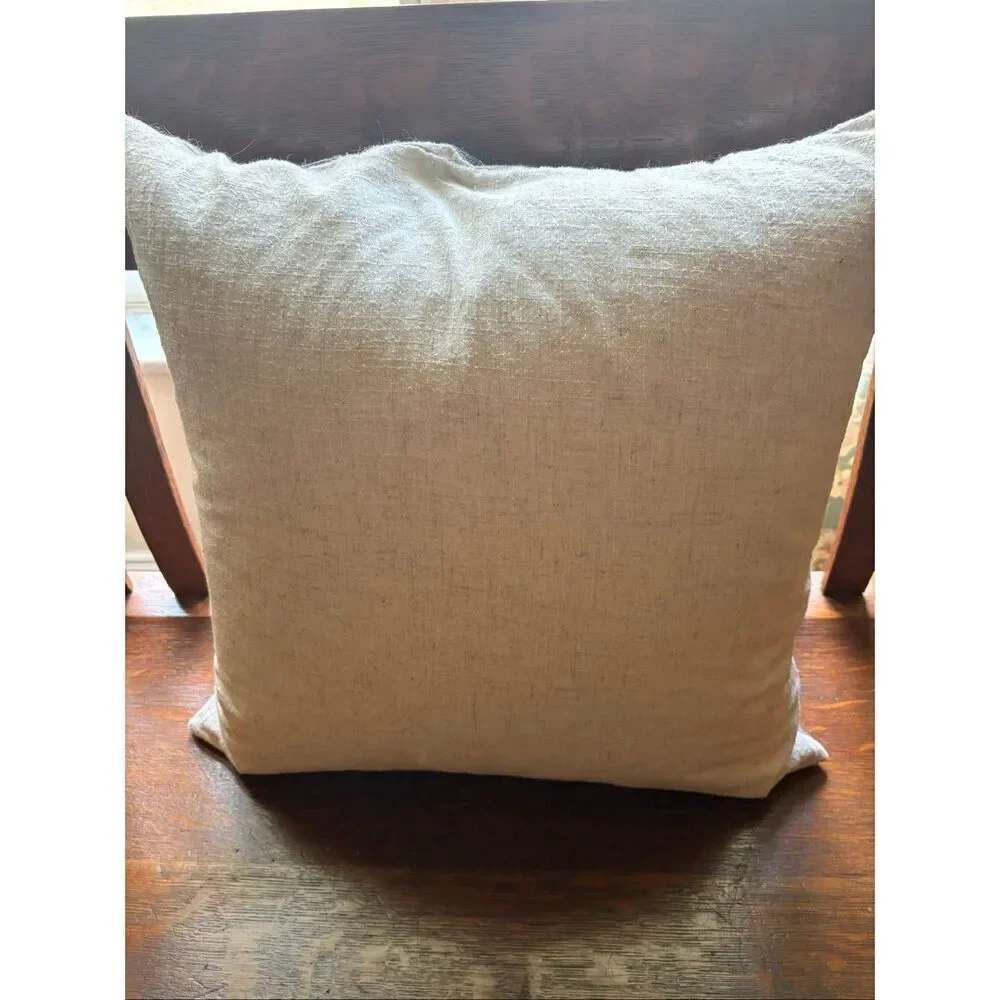 Gray and Tan Throw Pillow, by Rodeo Home, Feather Filled, 20” square